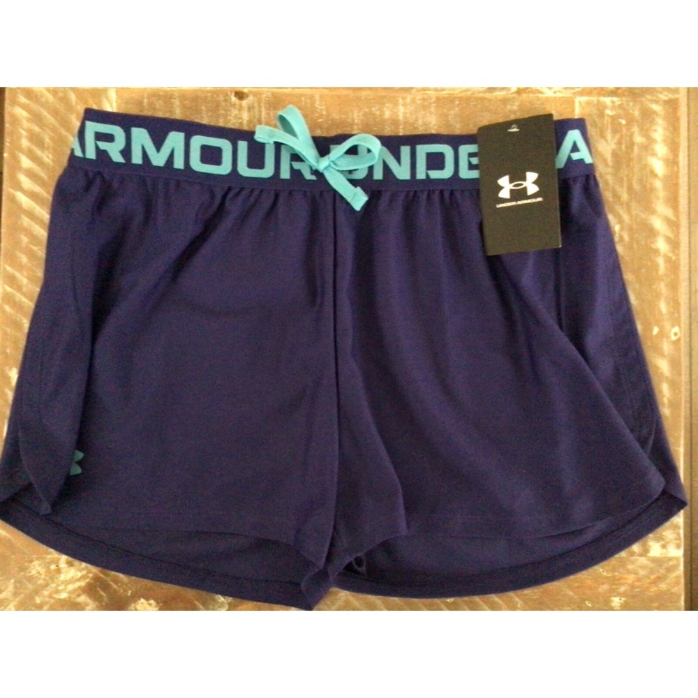 New Under Armour Girls' Play Up Shorts Purple YLG